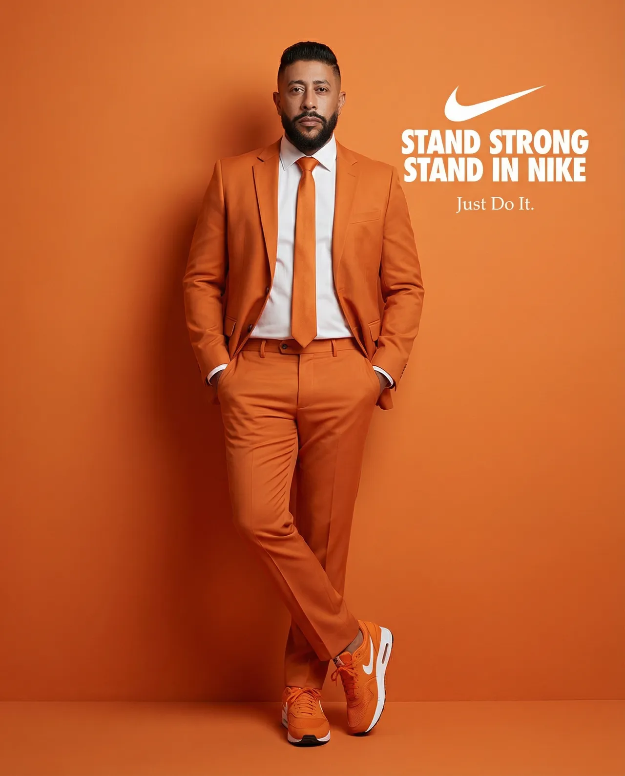 Monochrome Luxury Fashion Portrait with Bold Studio Color Blocking