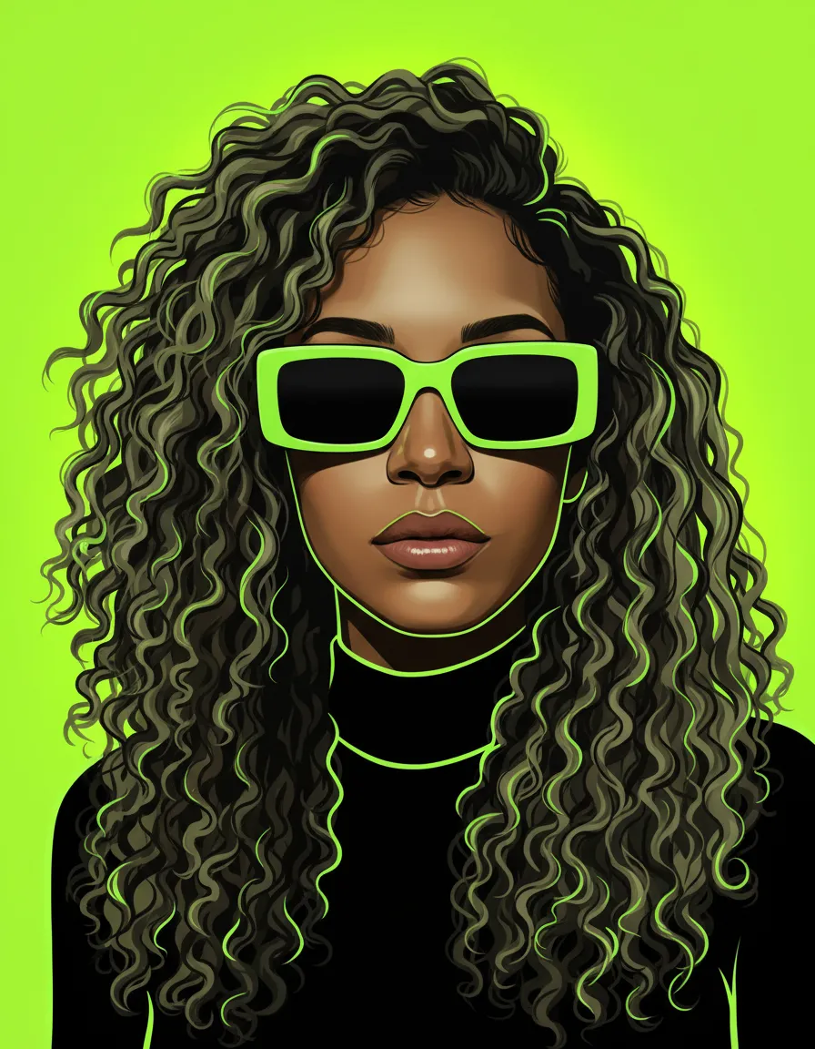 Neon Green High-Contrast Editorial Portrait Template