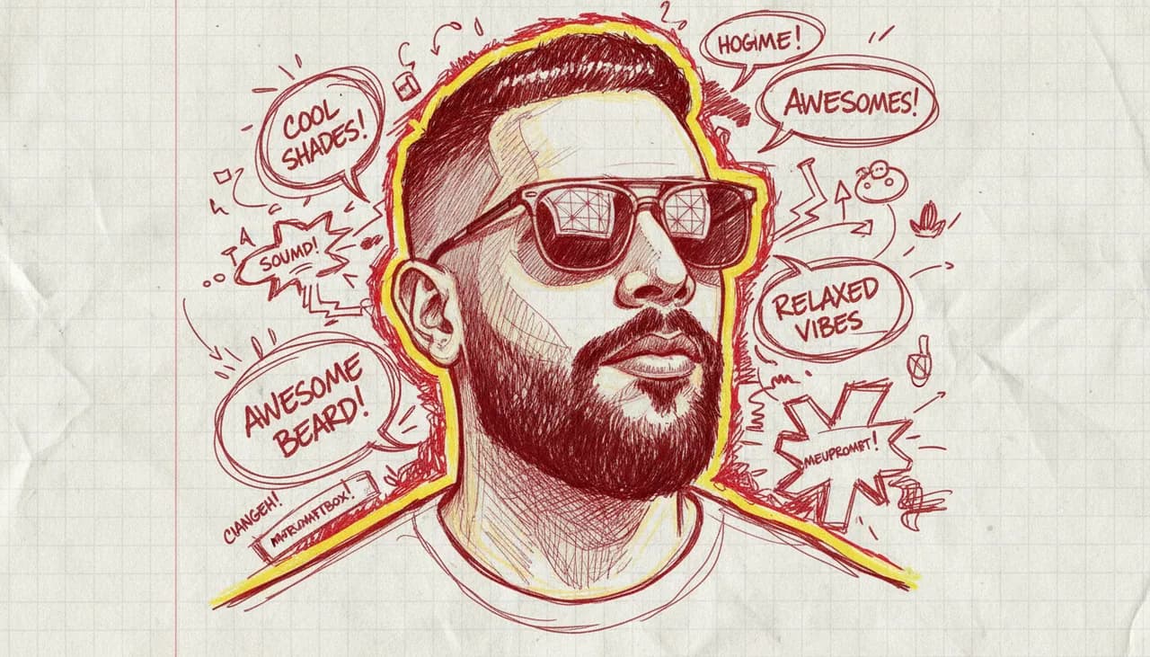 Hand-Drawn Doodle-Style Portrait Illustration Template