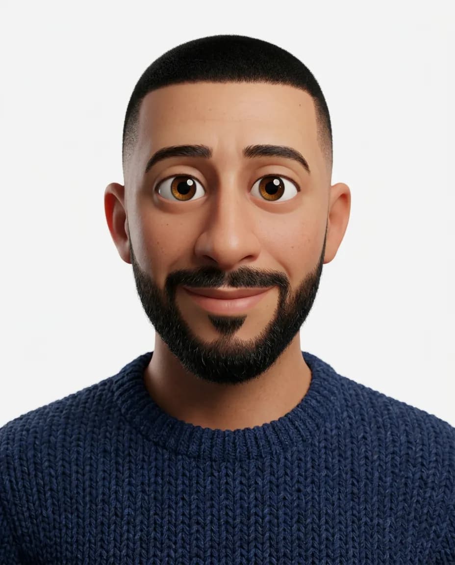 Pixar-Style 3D Head-and-Shoulders Avatar Portrait with Soft Studio Lighting