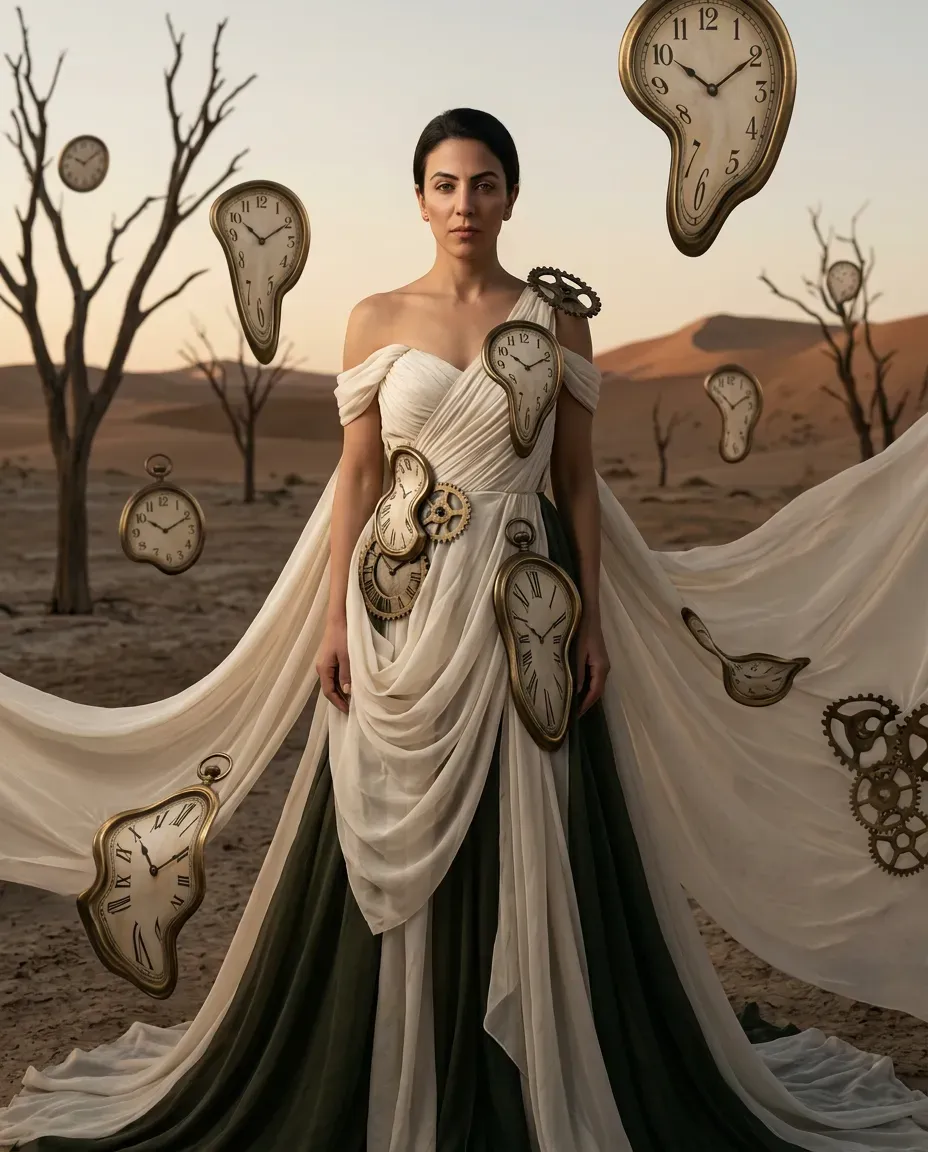 Avant-Garde Geometric Colorblock Fashion Portrait