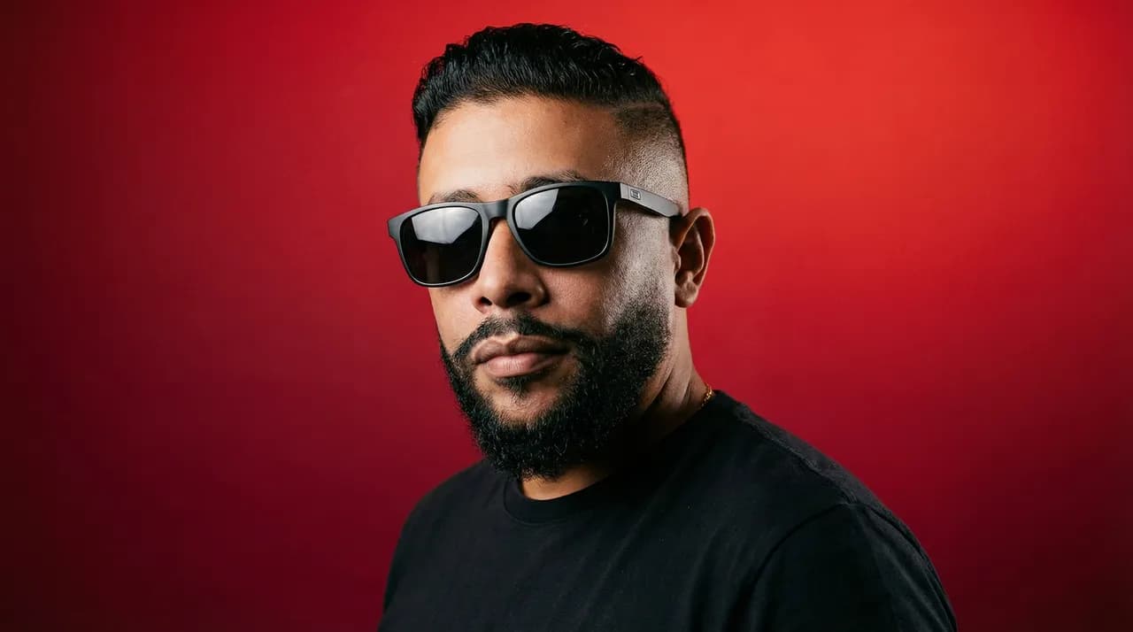 Cinematic Red Gradient Studio Male Portrait