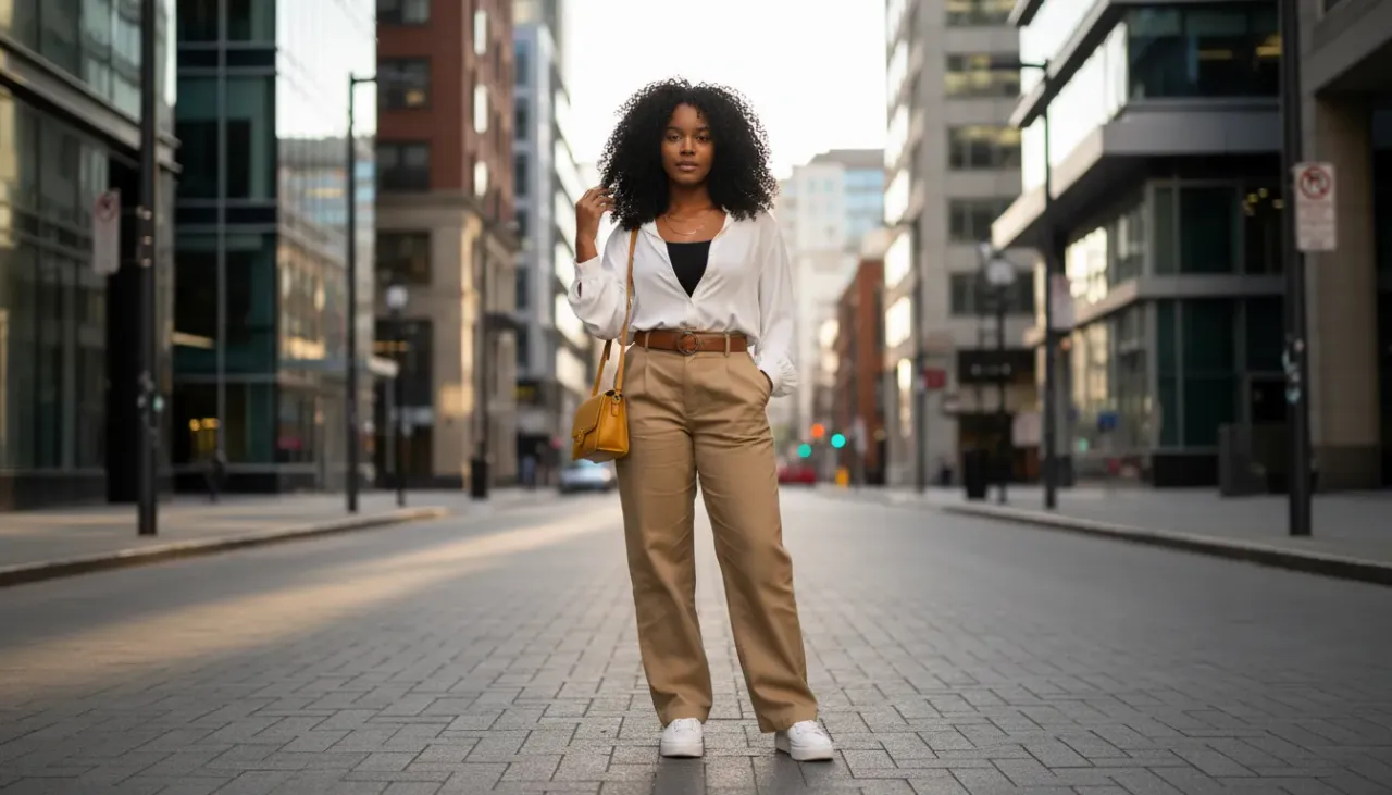 Outdoor Urban Editorial Portrait with Natural Late-Afternoon Light