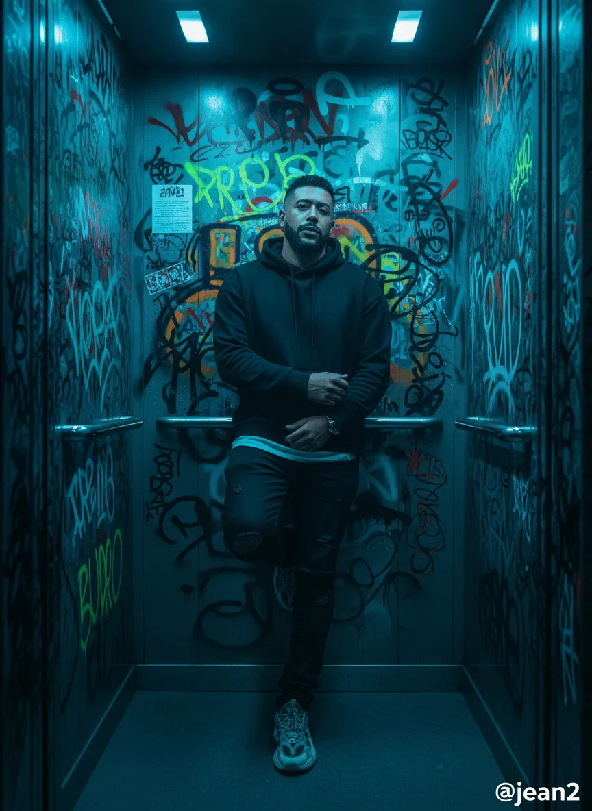 Dark Ultrarealistic Elevator Scene