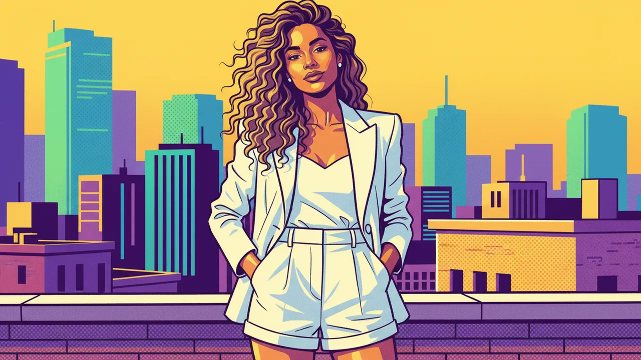 Pop Art Rooftop Fashion Illustration Template