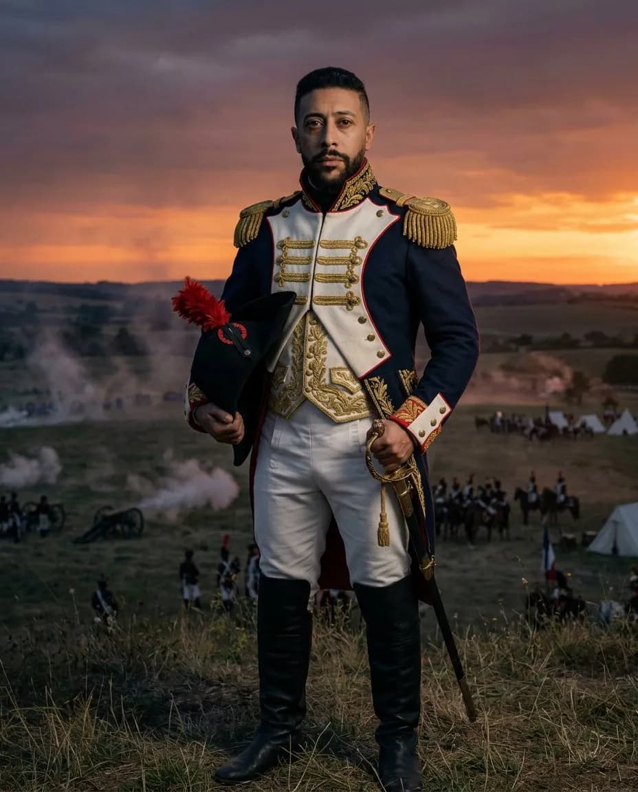 Photorealistic Napoleonic Imperial Officer Historical Portrait