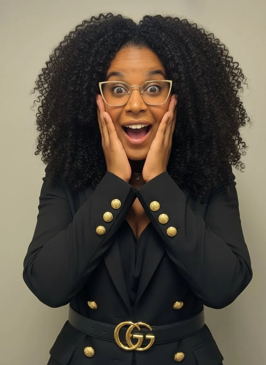 Expressive Female Portrait with Modern Corporate Studio Style