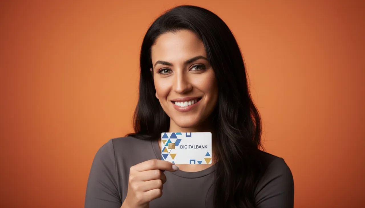 Orange Gradient Studio Credit Card Portrait