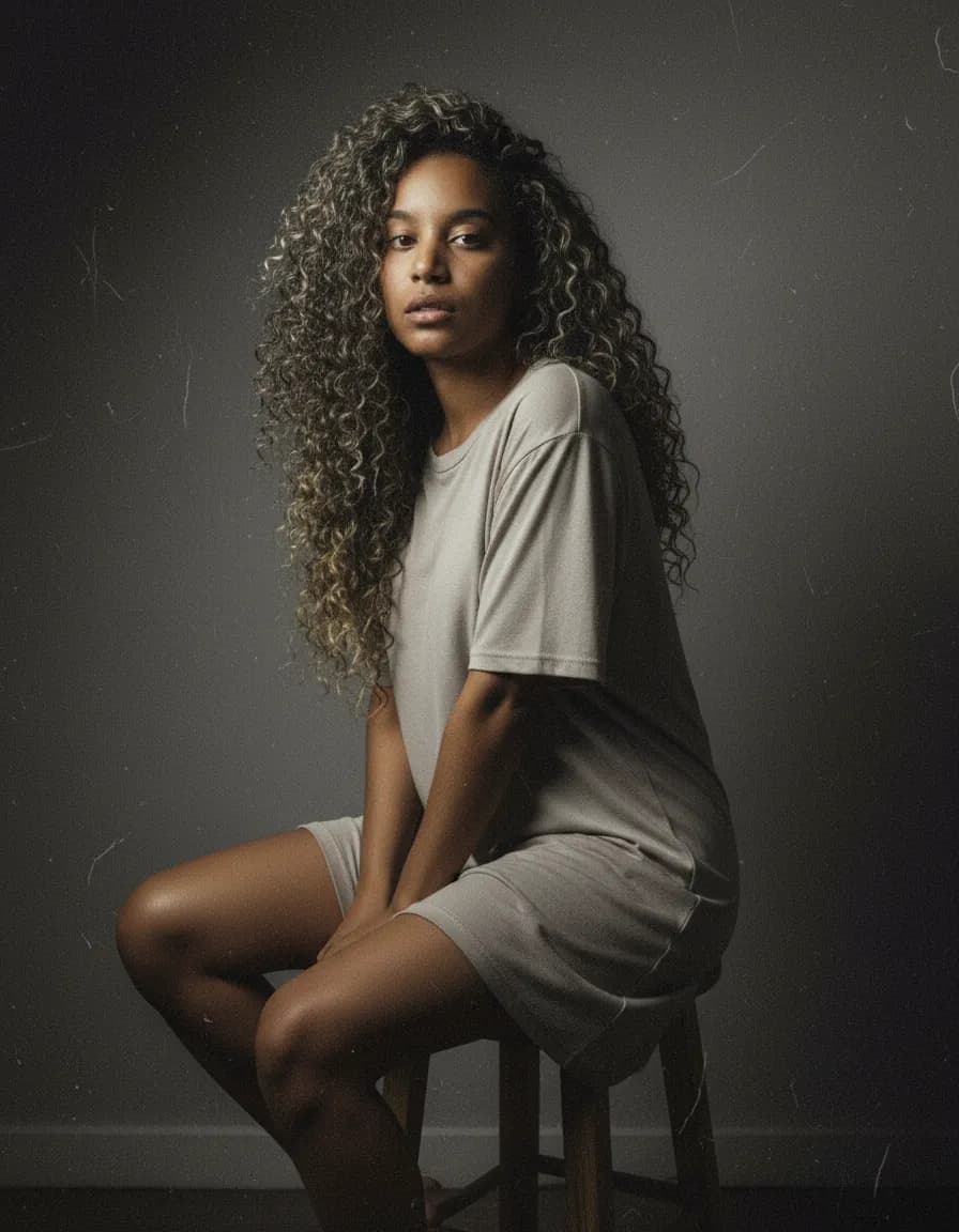 Sultry Low-Key Cinematic Grunge Portrait