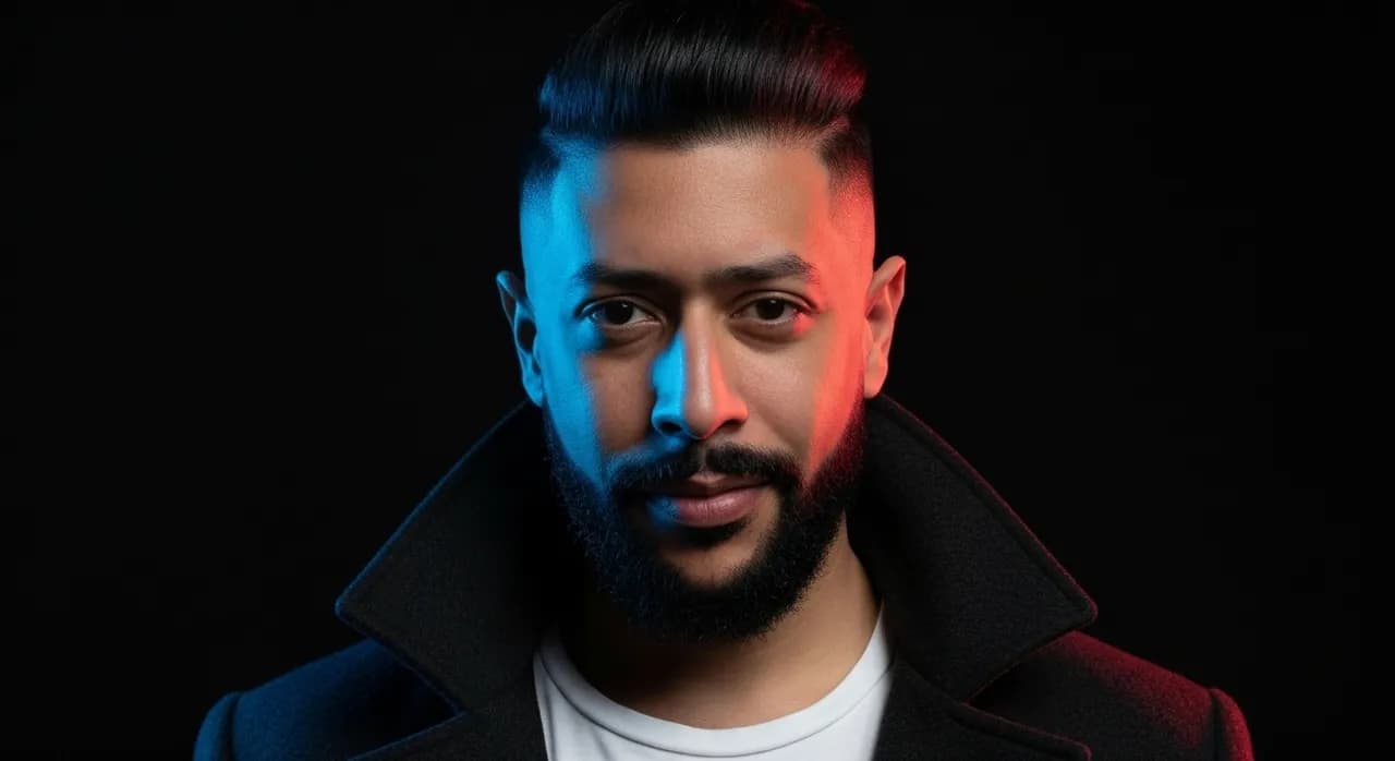 Cinematic Male Portrait with Bicolor Lighting