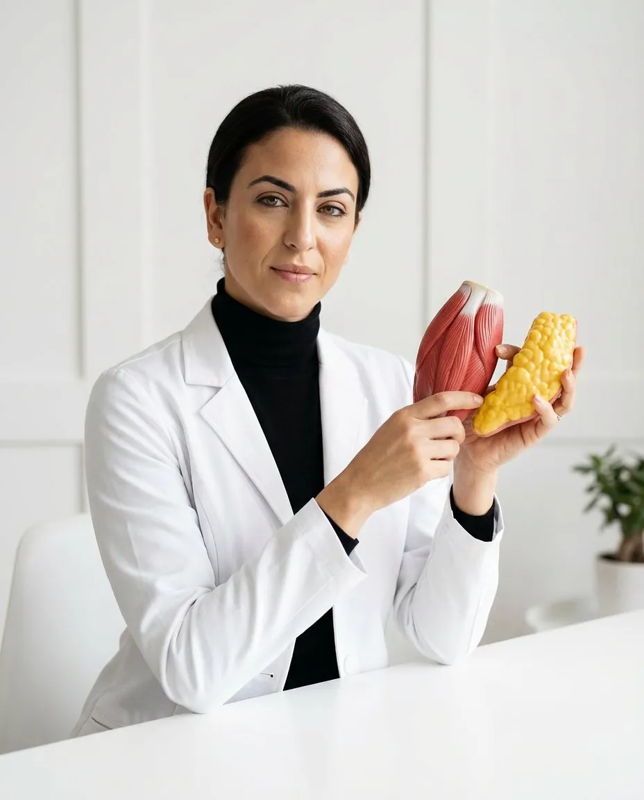 Clinical Educational Half-Body Portrait in Minimalist Natural Light