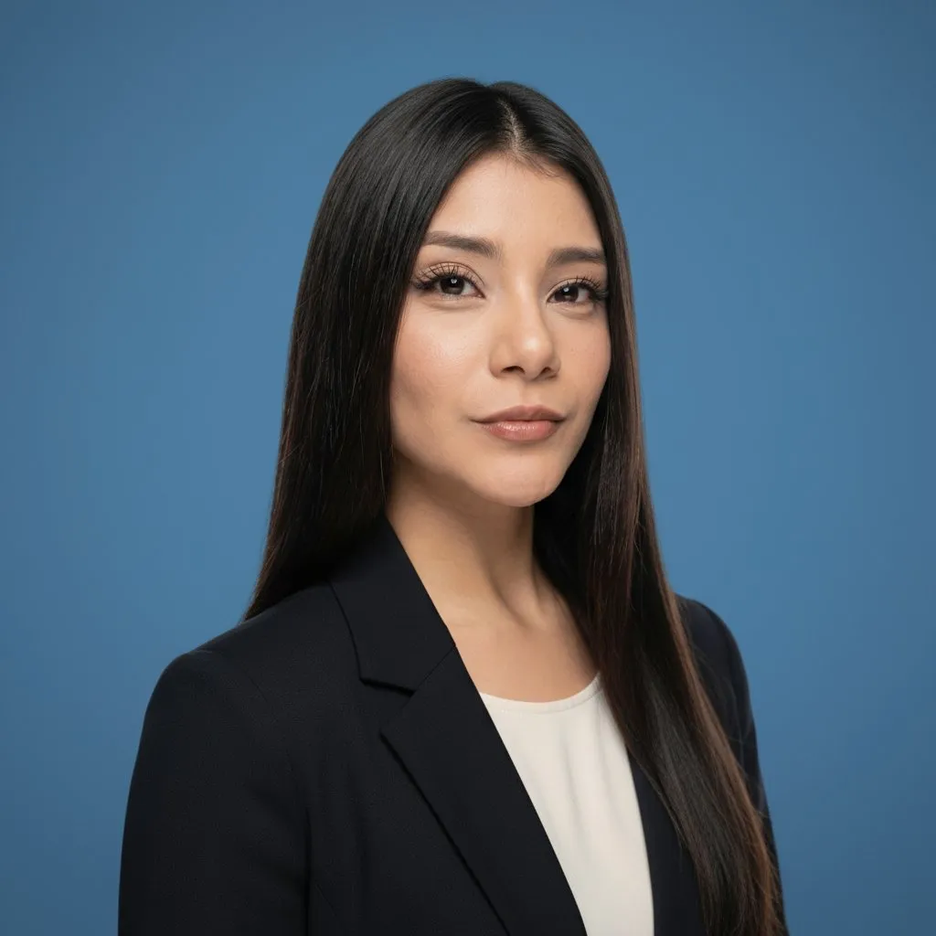 Corporate Blue Background Executive Identity Portrait
