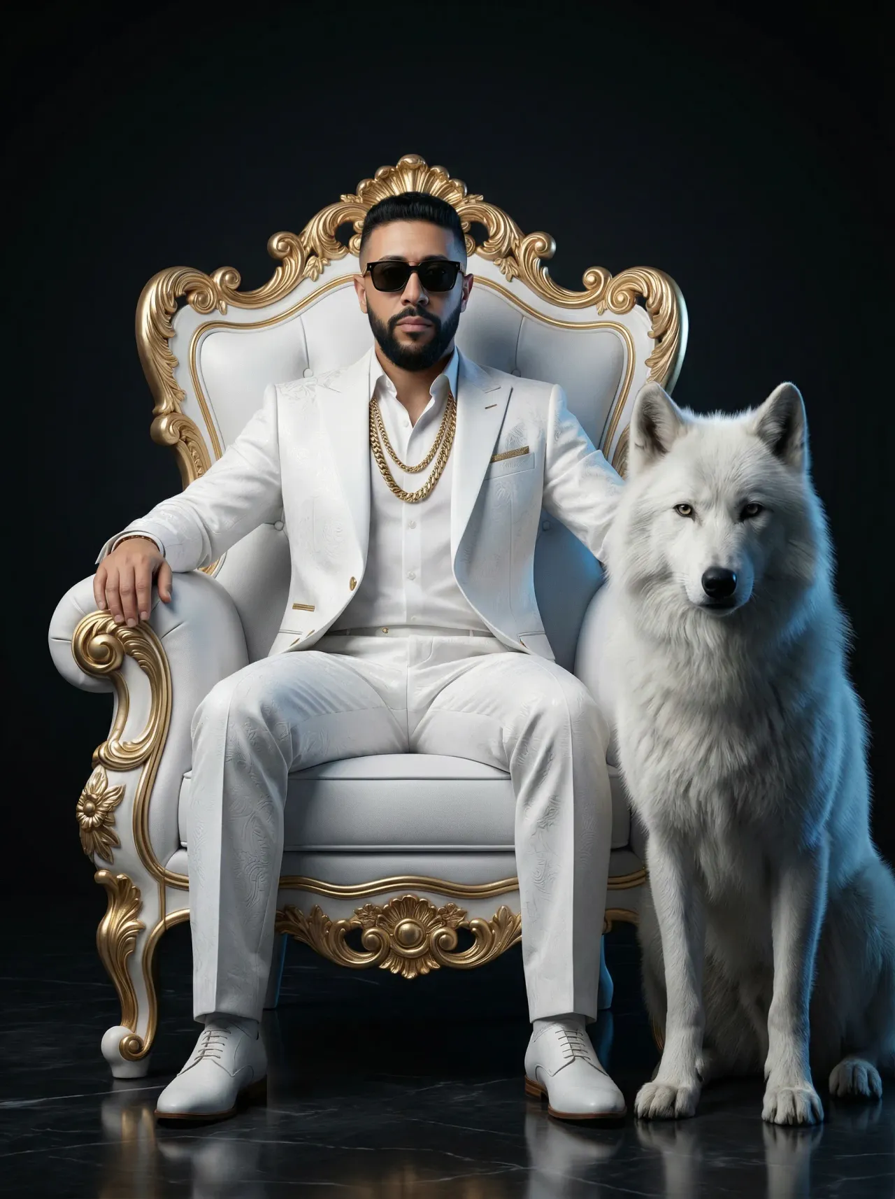 Modern Royal Fantasy Throne Editorial Portrait