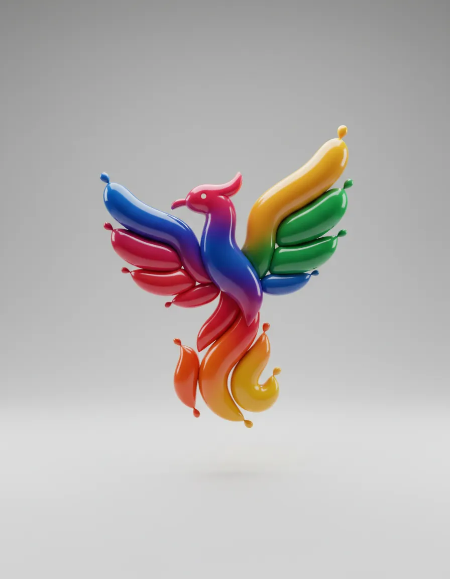 Hyperrealistic Balloon-Style 3D Logo Render