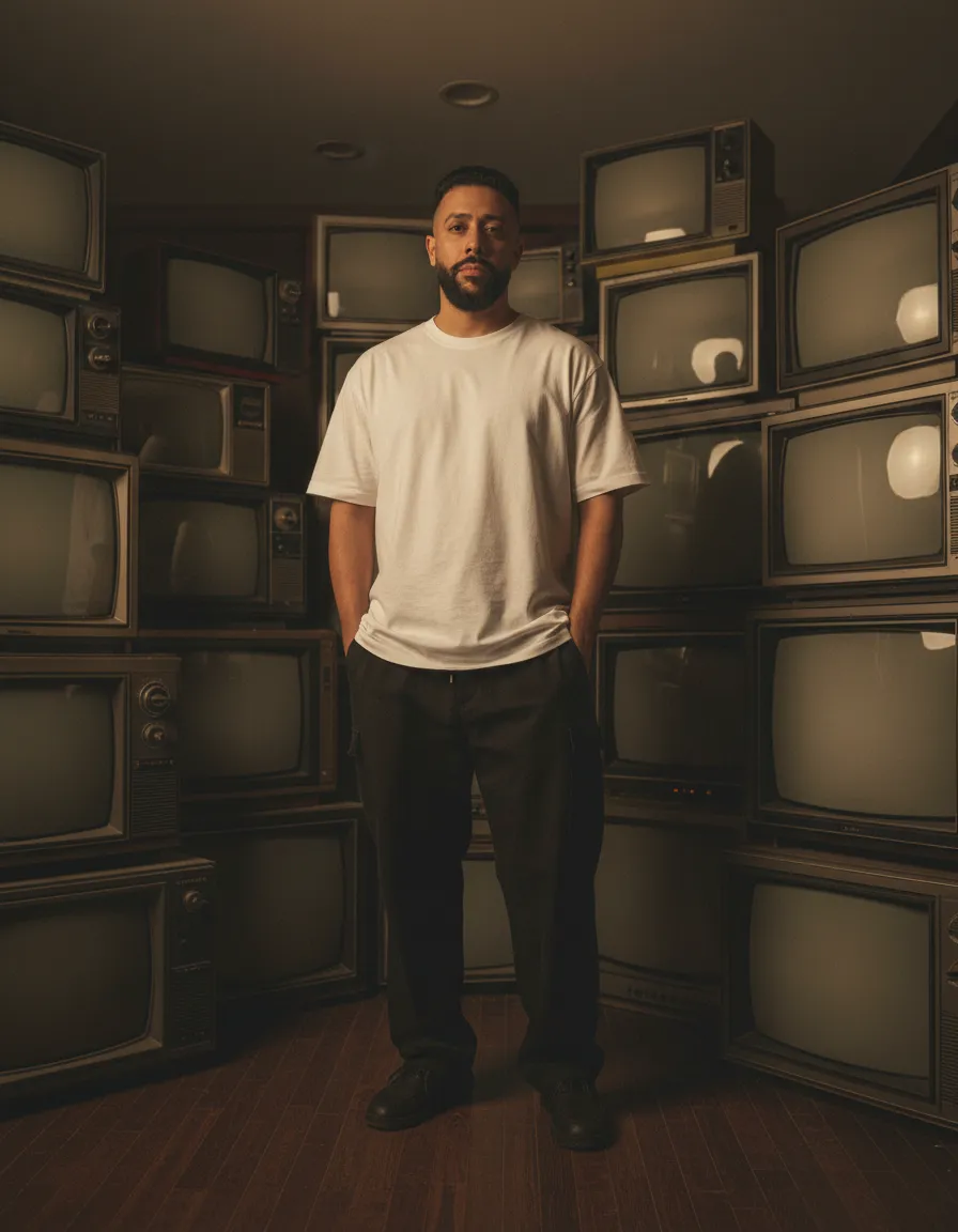 Retro Analog TV Room Cinematic Portrait Template