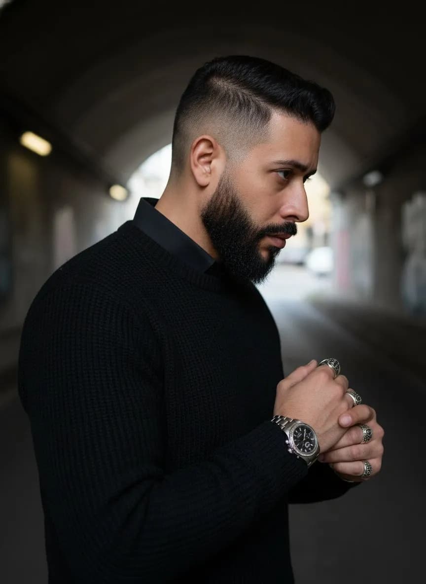 Moody Tunnel Portrait with Dramatic Chiaroscuro Lighting Style