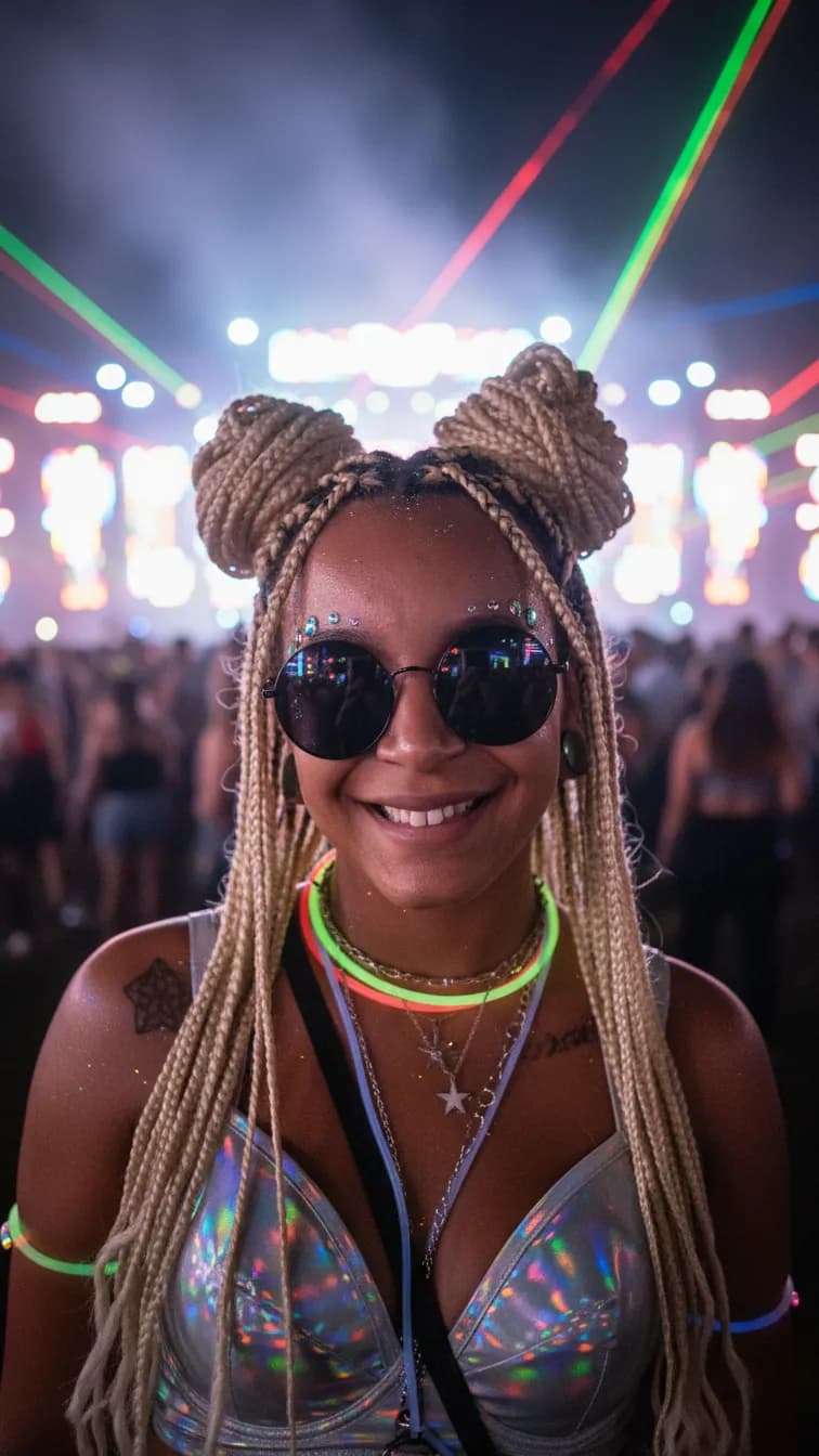 Hyper-Realistic EDM Festival Neon Cinematic Portrait