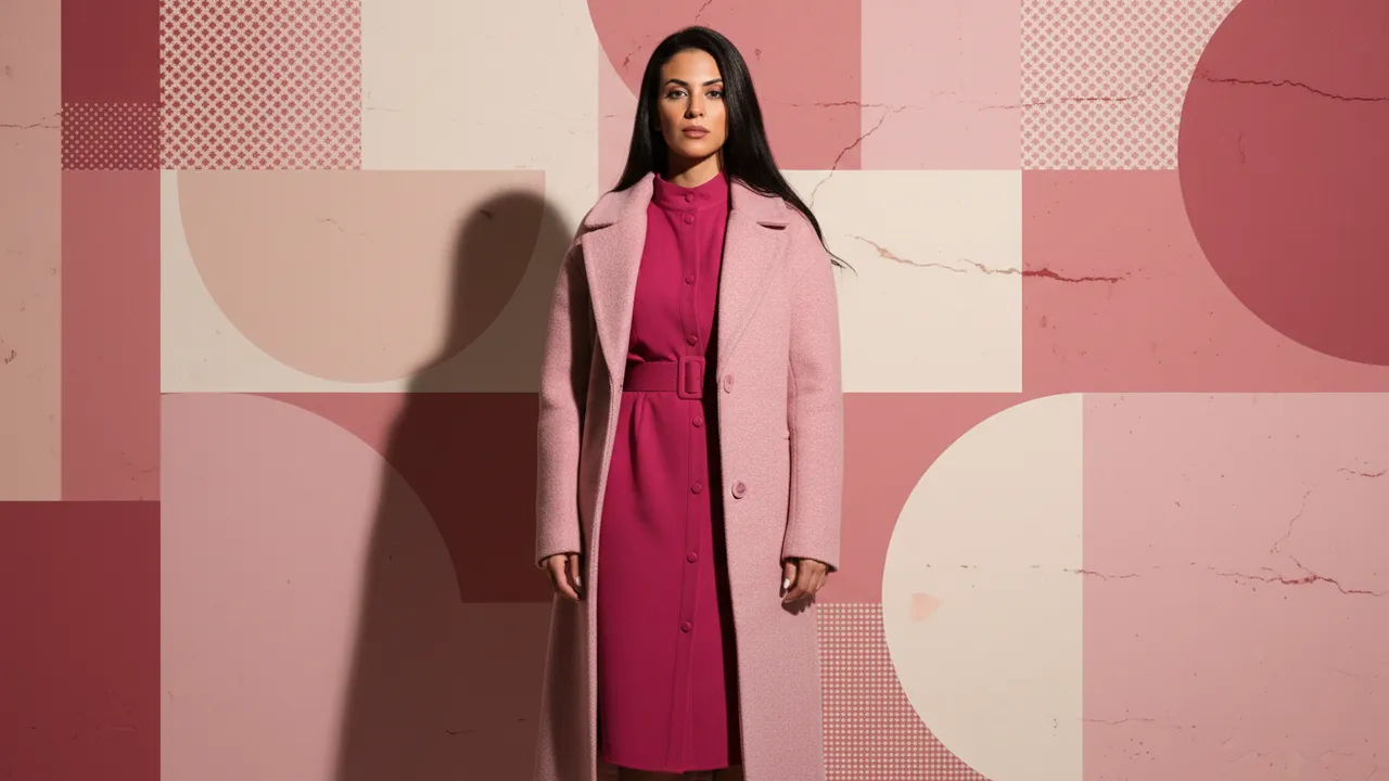 High-Fashion Pink Monochrome Art Deco Portrait