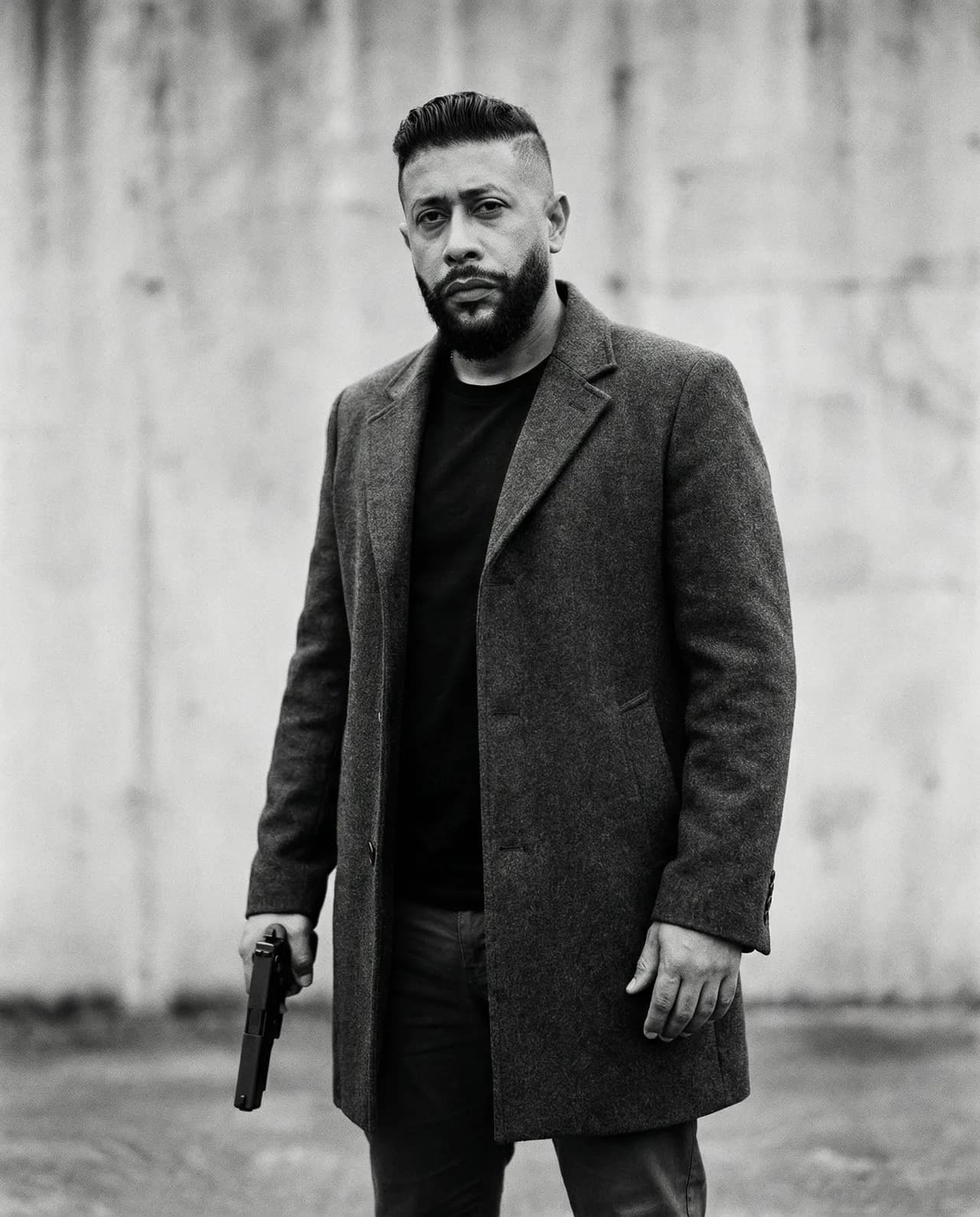 Cinematic Noir Black & White Crime Portrait Template
