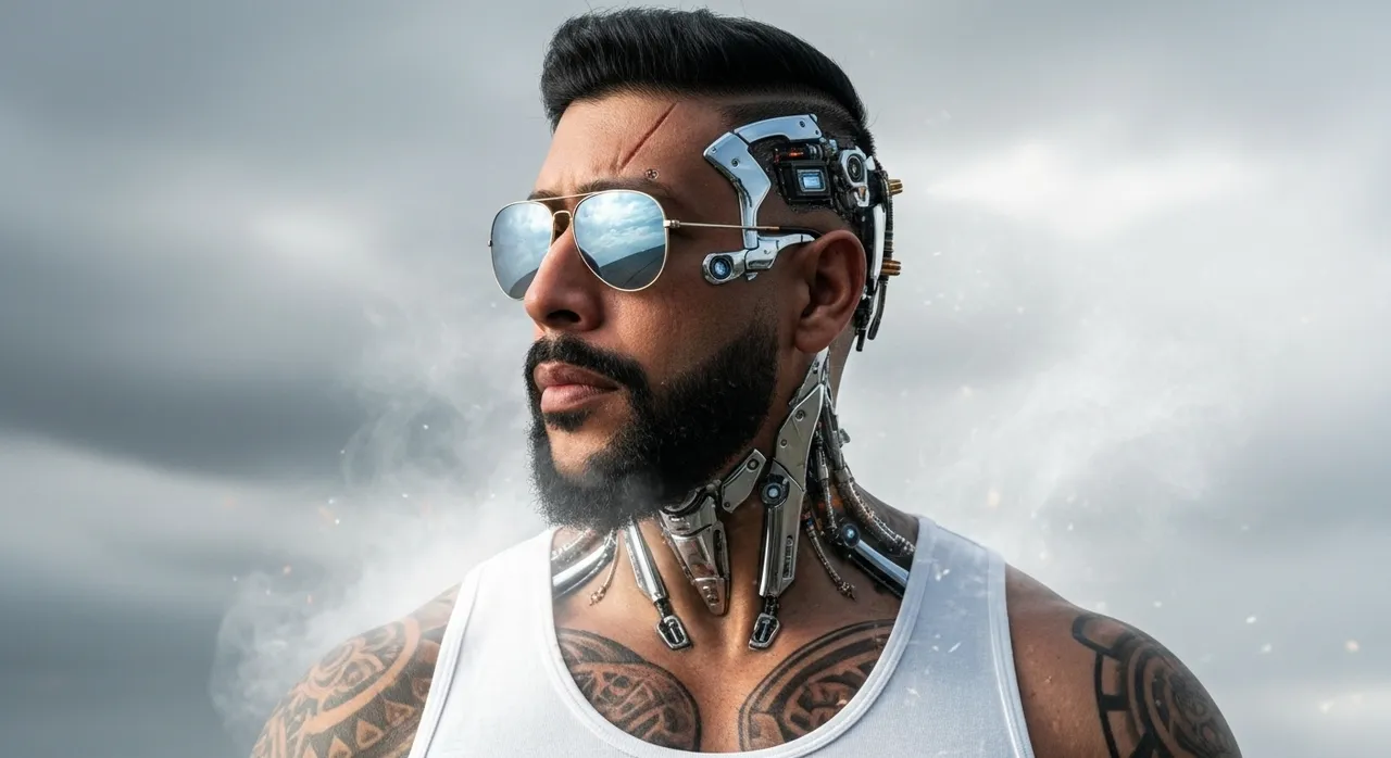 Hyper-Realistic Cybernetic Warrior Portrait