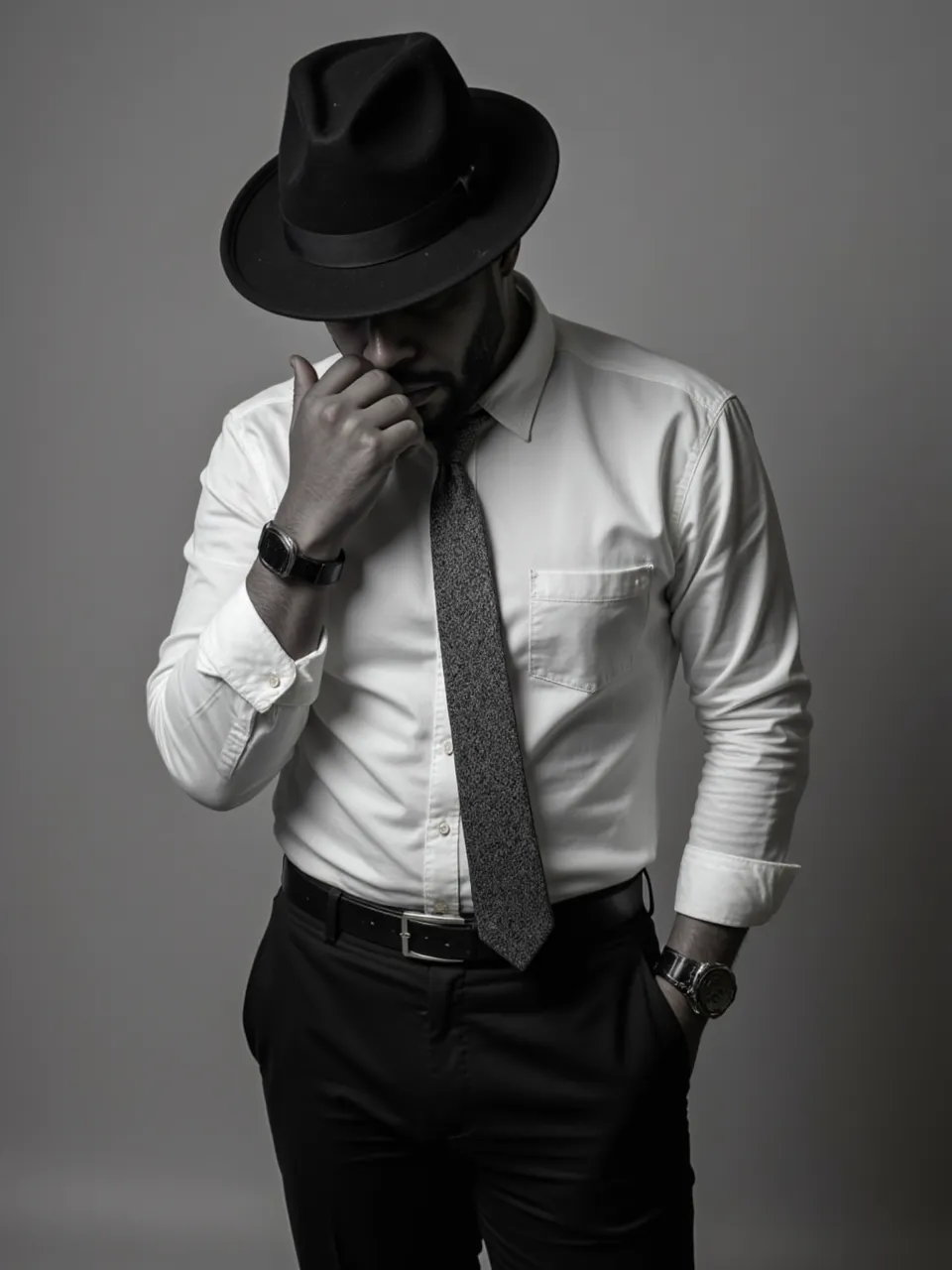 Vintage Black and White Editorial Mystery Portrait Template