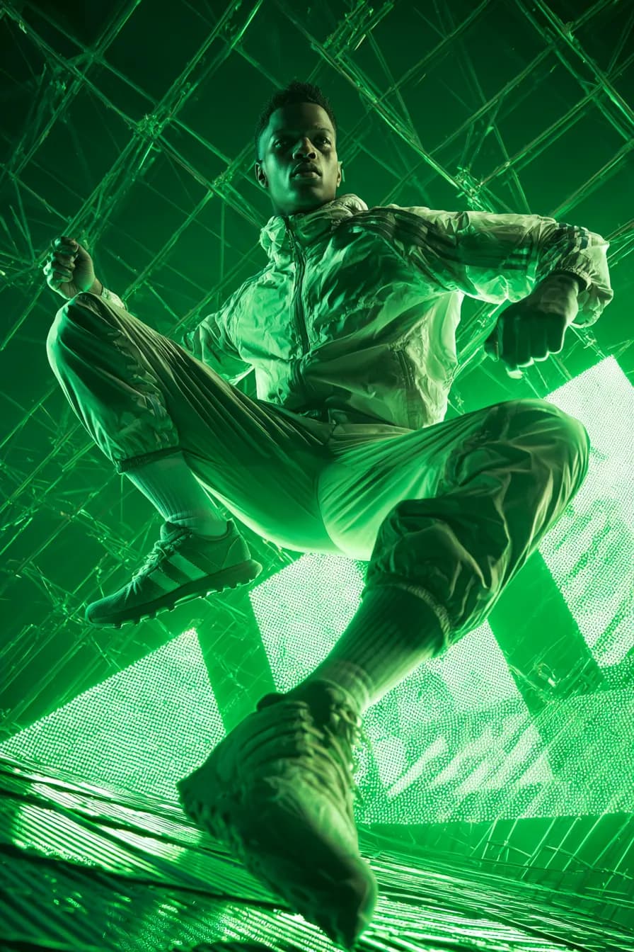 Adidas Neon Action Sports Hyper-Realistic Portrait Template