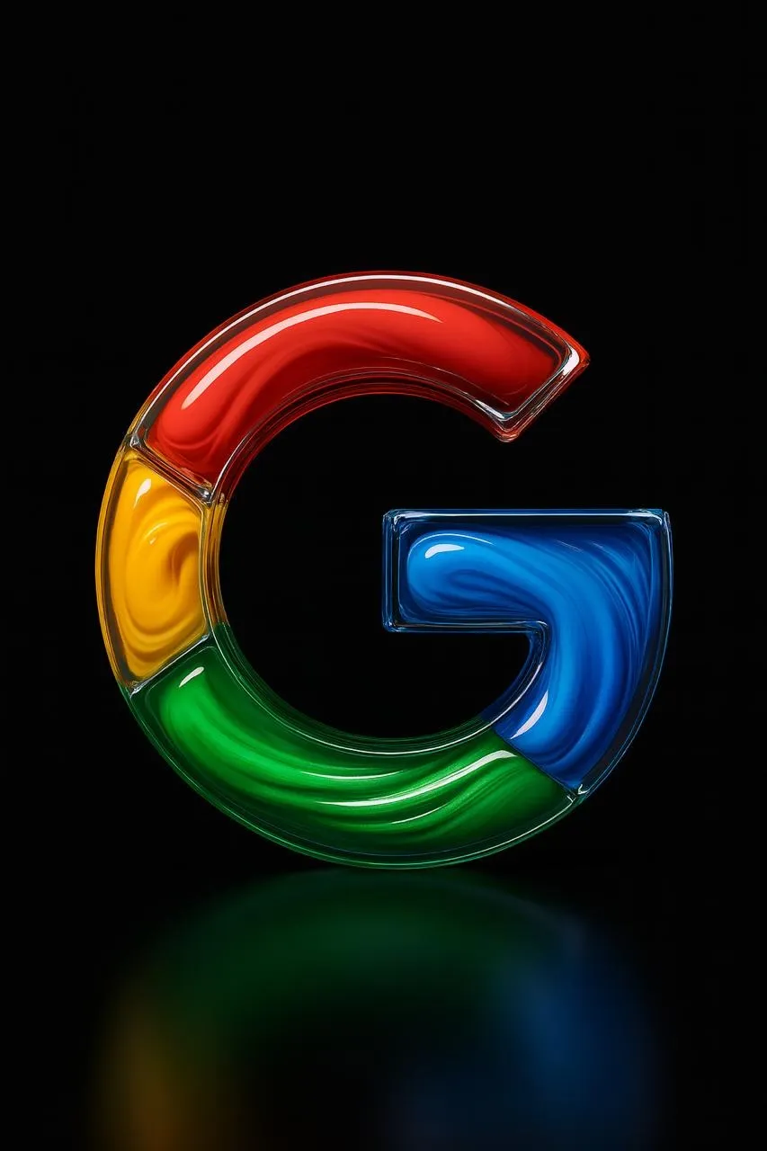 3D Glass Liquid Logo Render