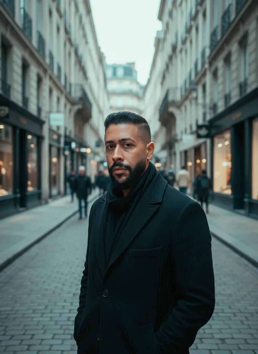 Cinematic European Street Editorial Portrait