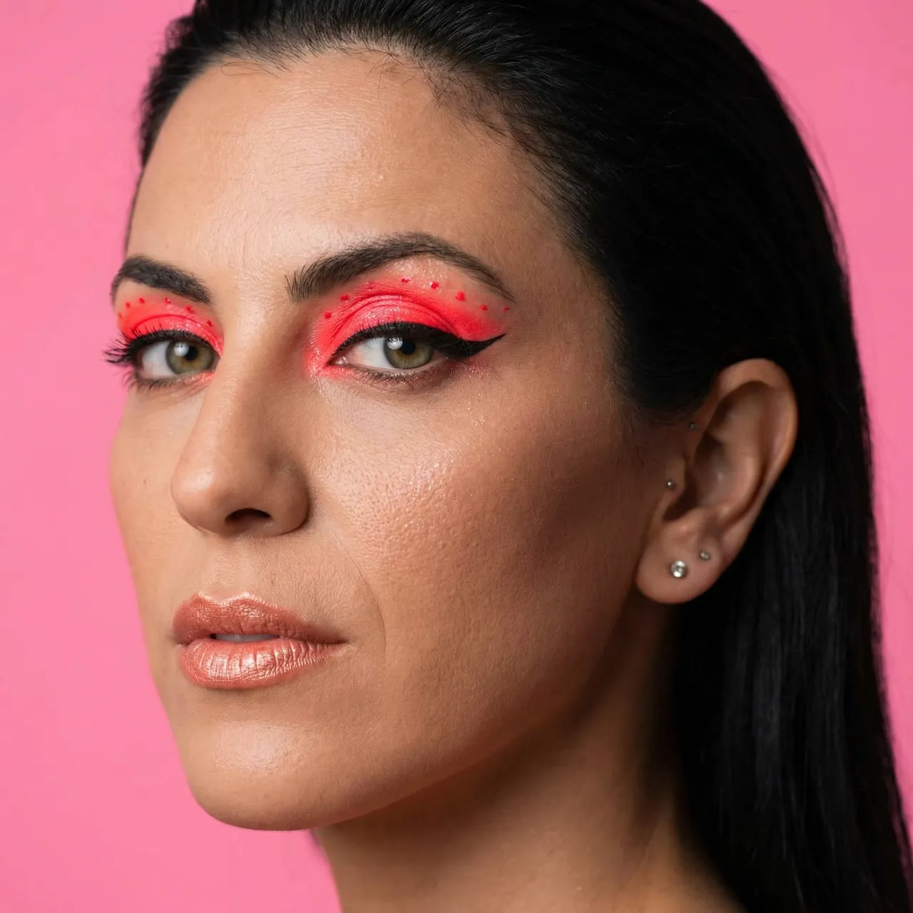 Neon Editorial Beauty Makeup Close-Up Template