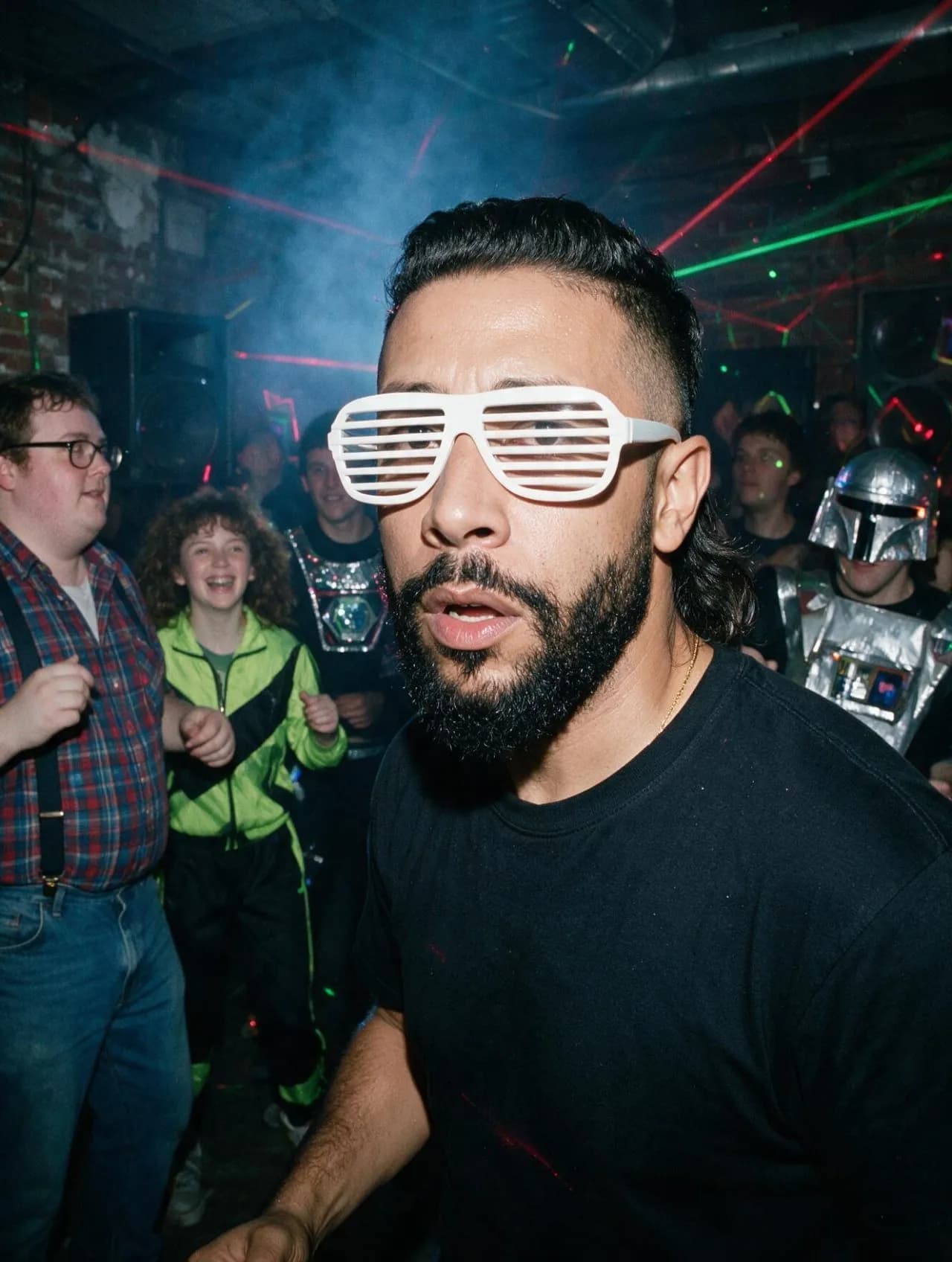 1980s Underground Nerd Techno Party Flash Photograph