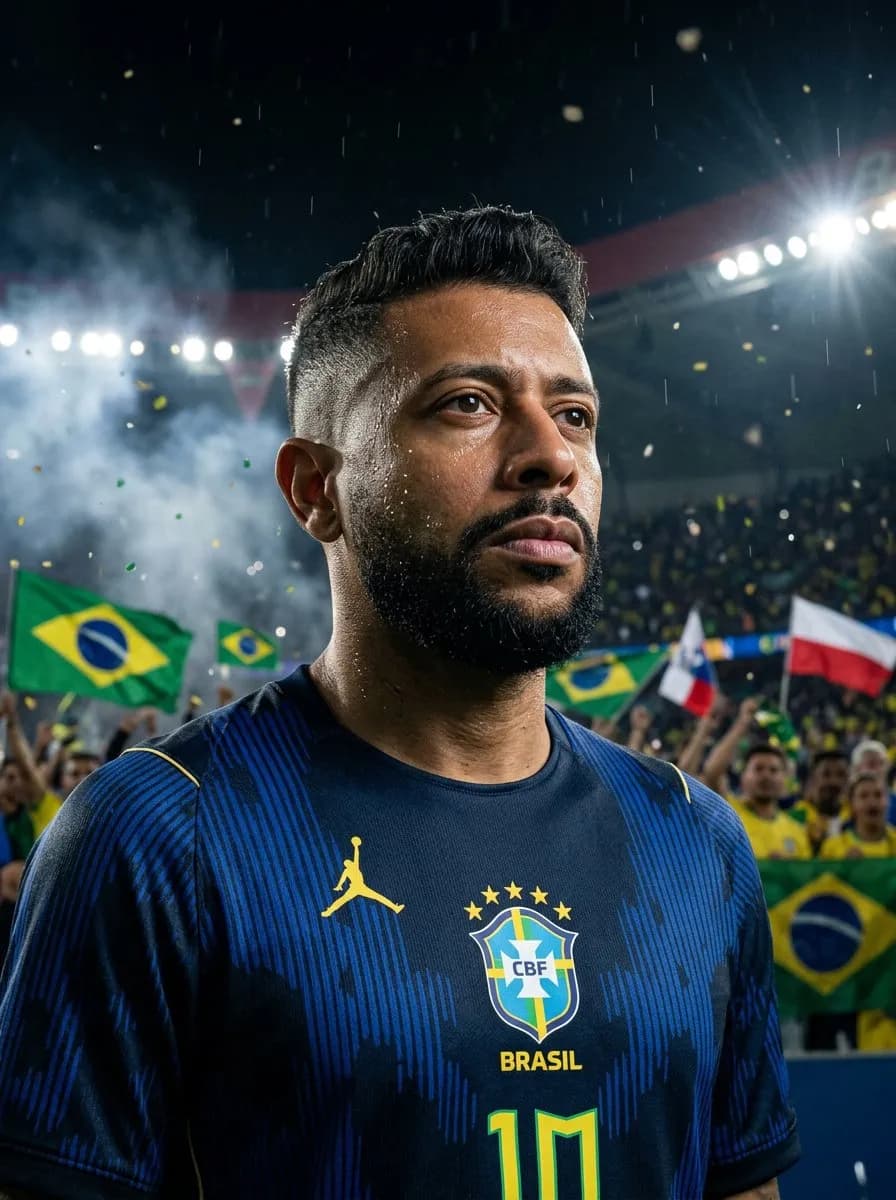 Hyperrealistic Cinematic Football Portrait, World Cup Poster