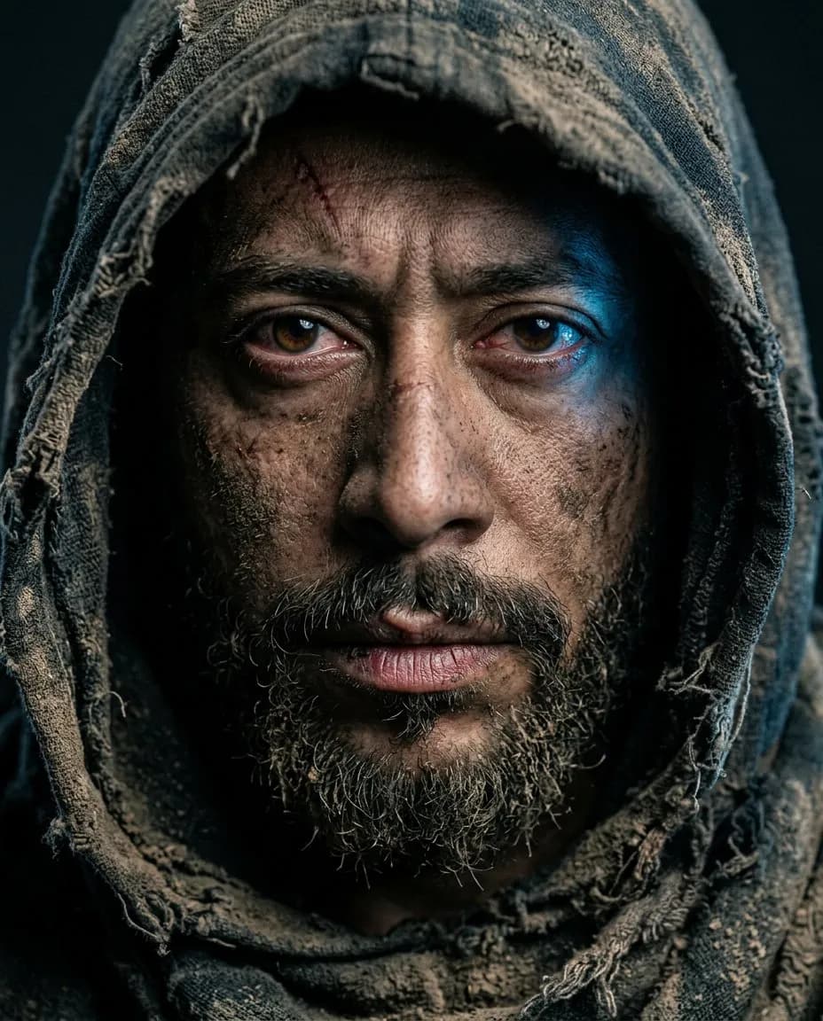 Cinematic Hyper-Realistic Close-Up Portrait, Moody Post-Apocalyptic