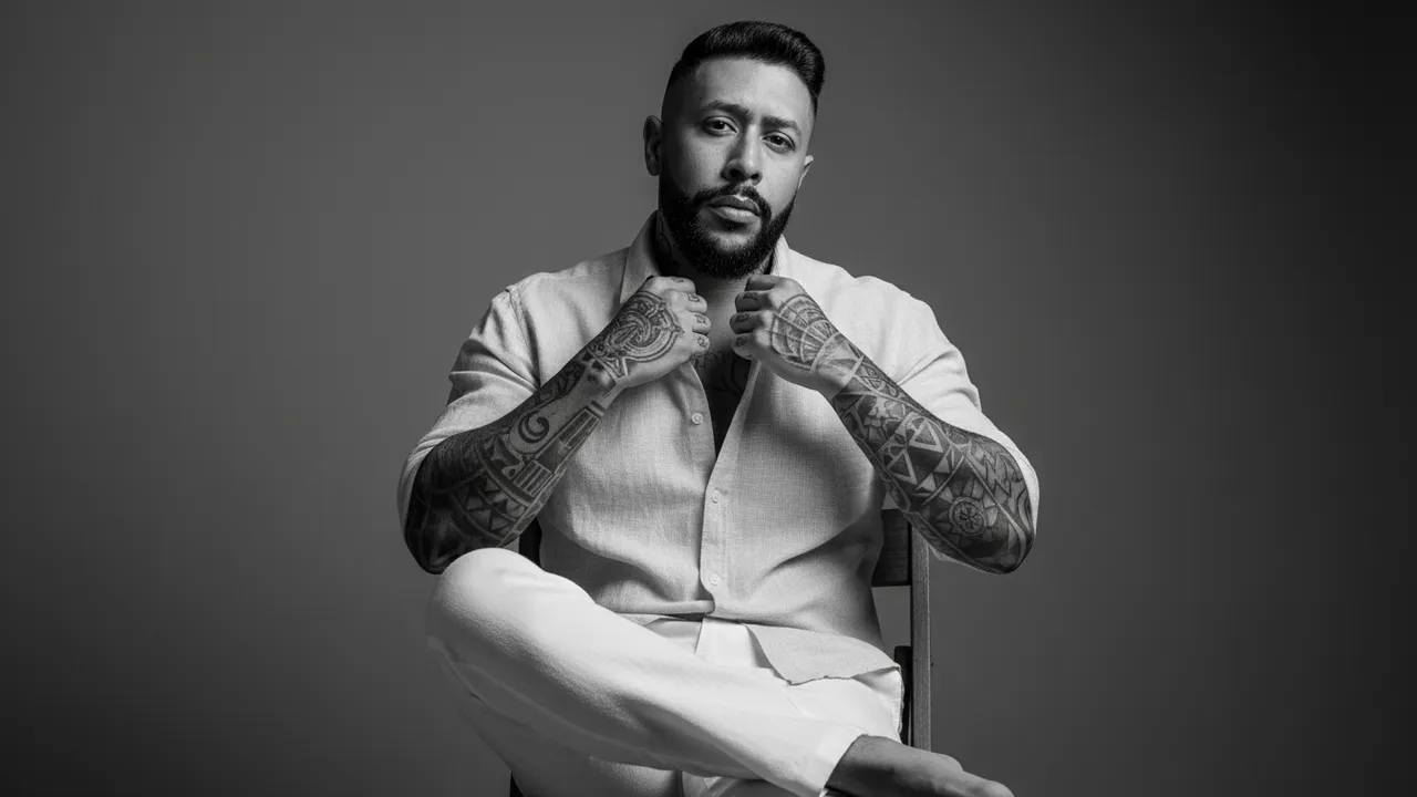 Bold Black and White Tattoo Studio Portrait Template