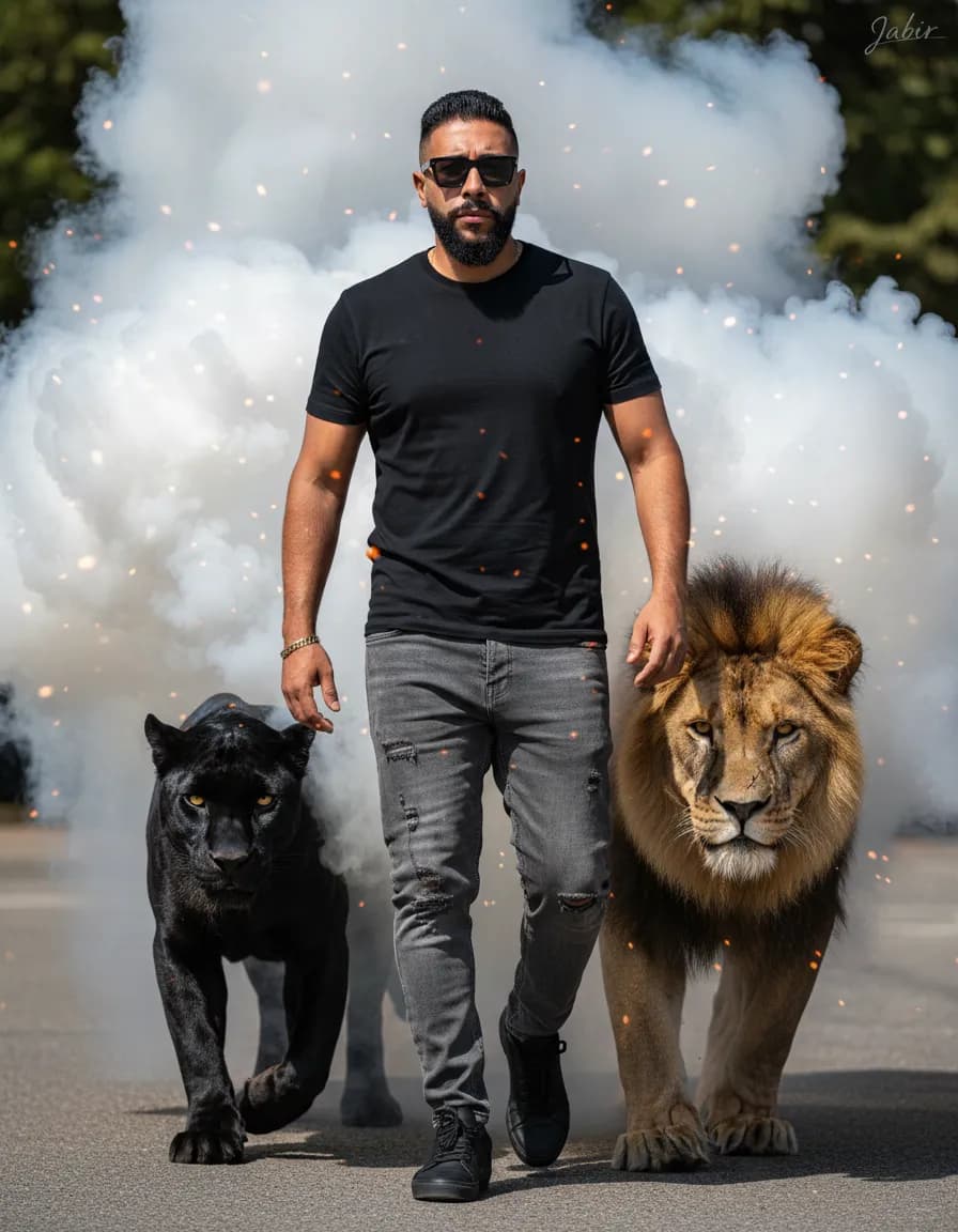 Cinematic Smoke Walk Action Portrait