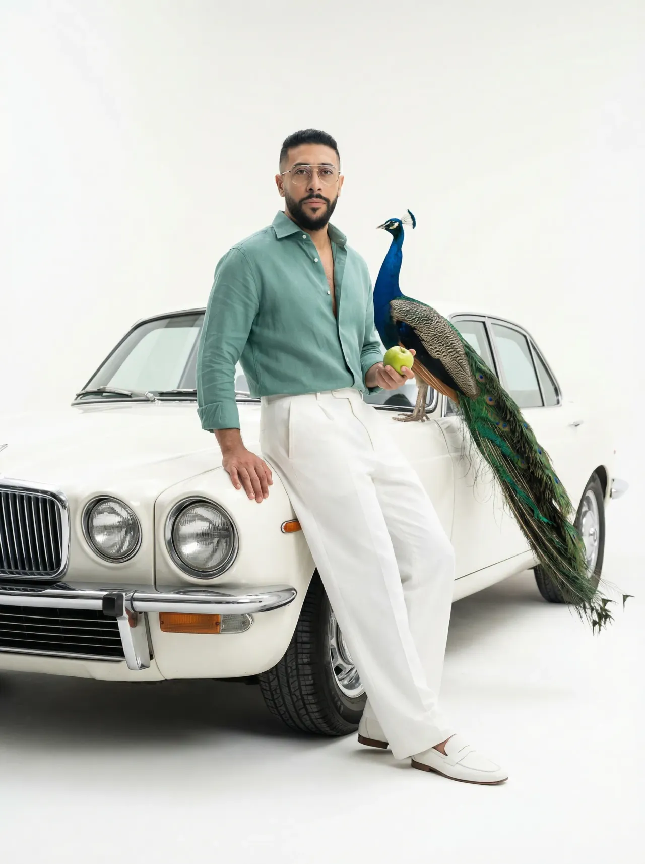 High-Key Surreal Luxury Editorial Portrait