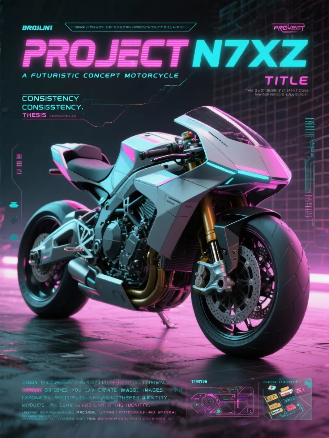 Futuristic Concept Motorcycle – Project N7XZ