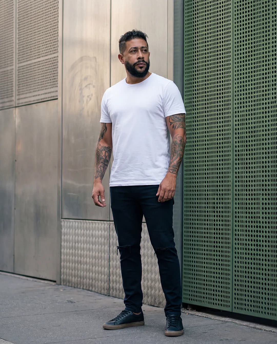 Minimalist Urban Street Style Full-Body Editorial Portrait Template