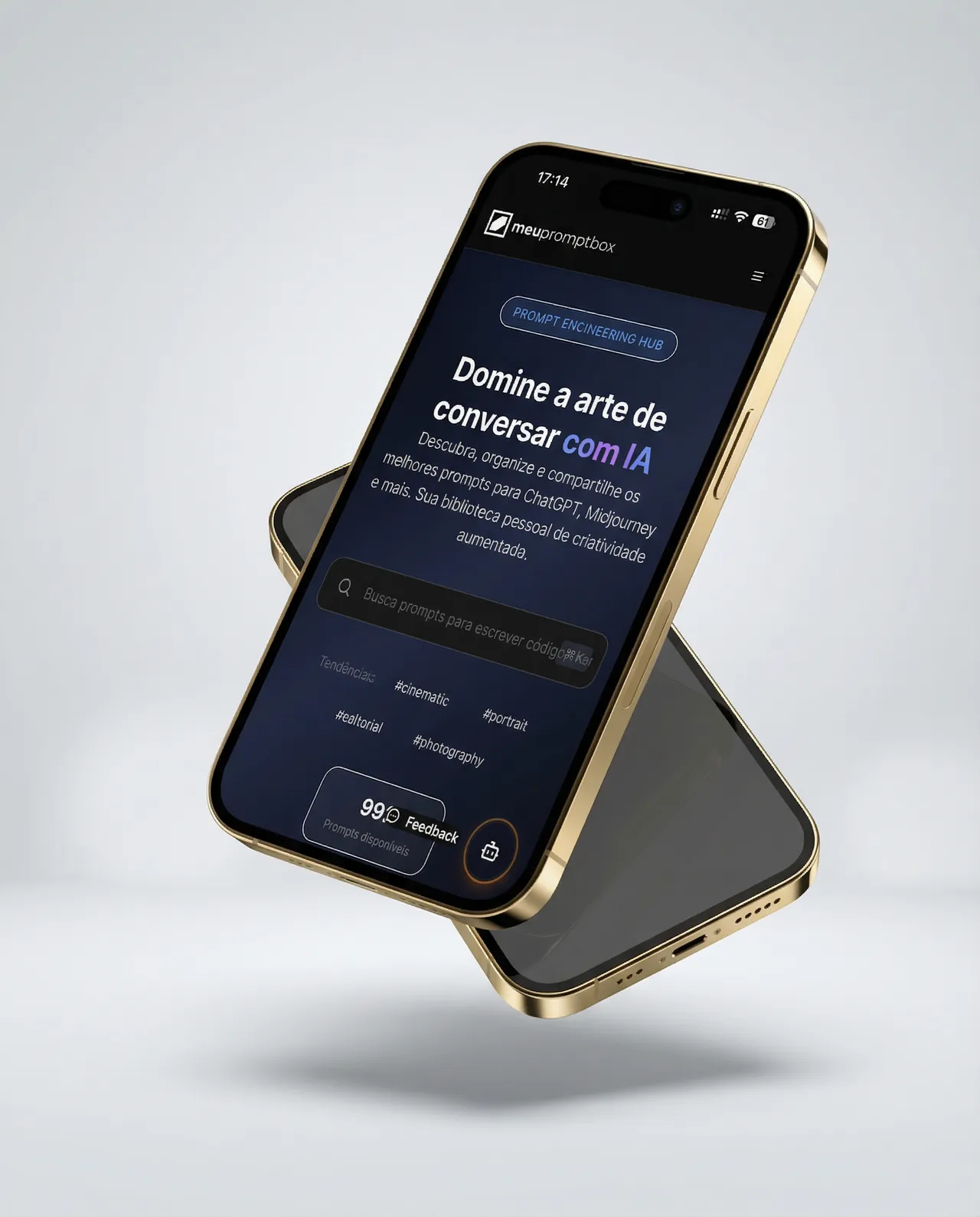 Floating Modern Smartphone Premium Studio Mockup