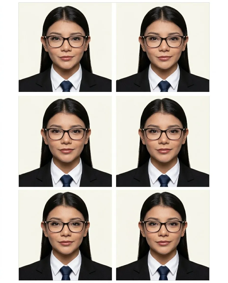 Official Passport-Style Studio Portrait with Neutral Lighting