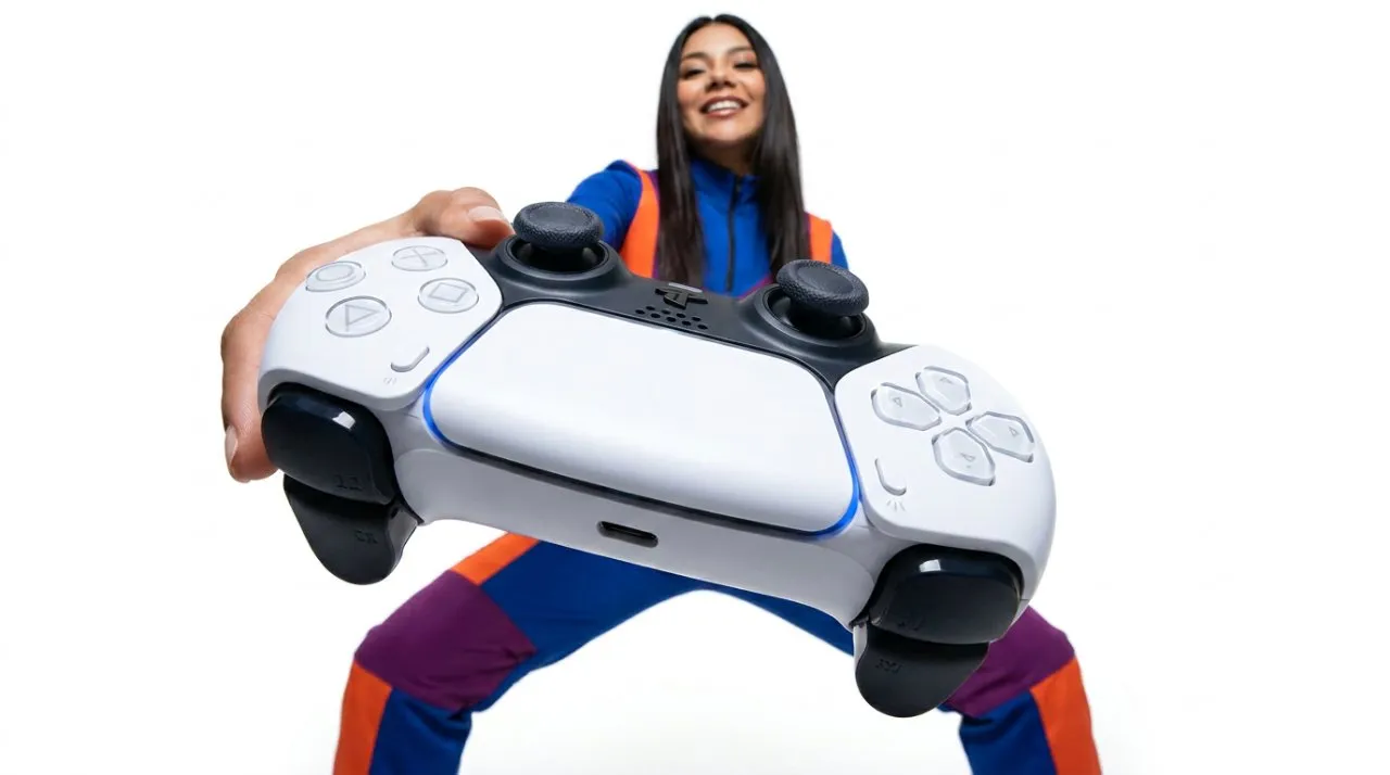Low-Angle Fashion Campaign Photo Featuring Gaming Controller