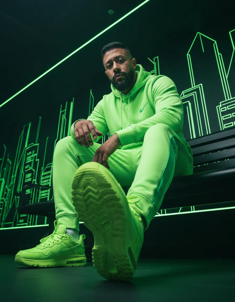 Urban Neon Athletic Low-Angle Portrait Template