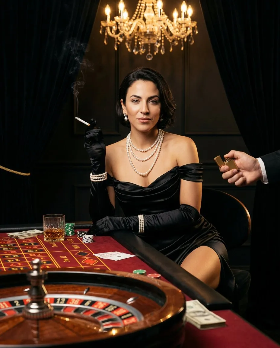 Cinematic Luxury Casino Editorial Portrait Photography