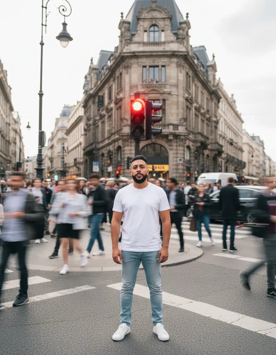 Standing Out From the Crowd Cinematic Street Portrait Template