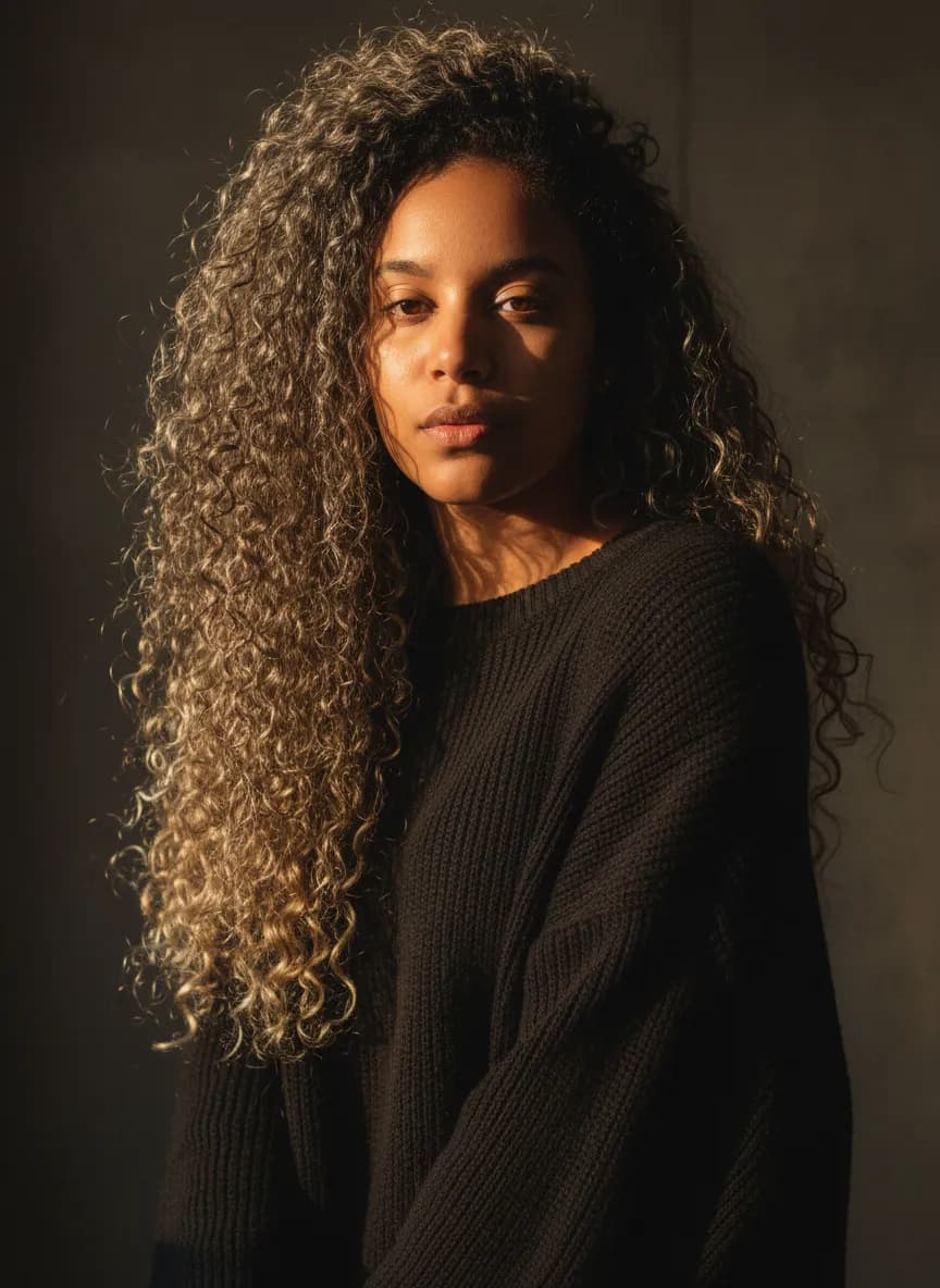 Cinematic Editorial Portrait of a Young Woman