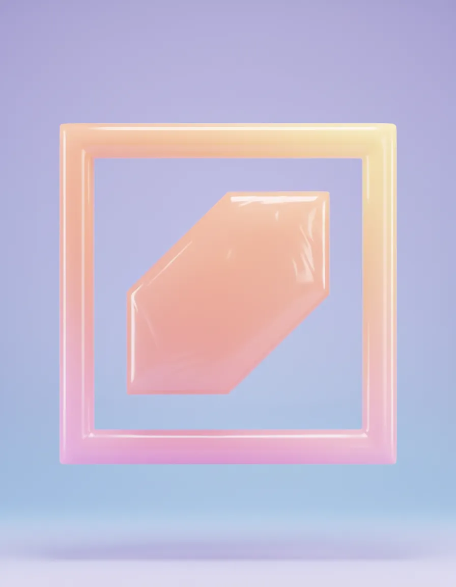 Glossy Jelly-Style Semi-Transparent 3D Render Template