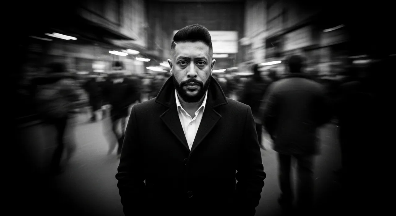 High-Contrast Black and White Gritty Portrait