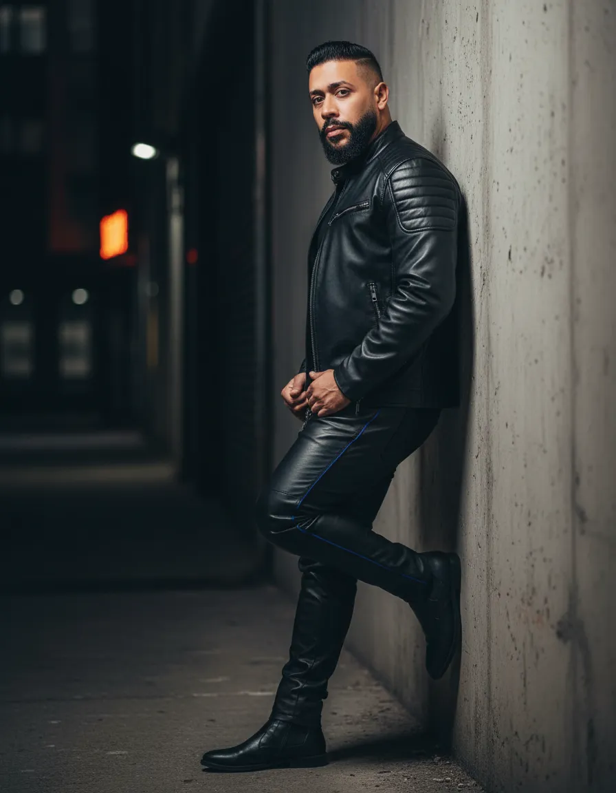 Moody Concrete Wall Fashion Portrait