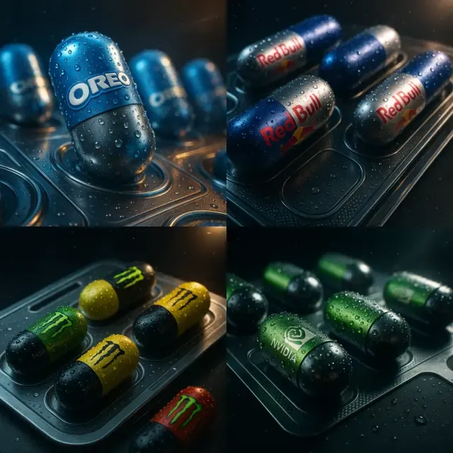 Futuristic Metallic Capsules in 3D Blister Pack