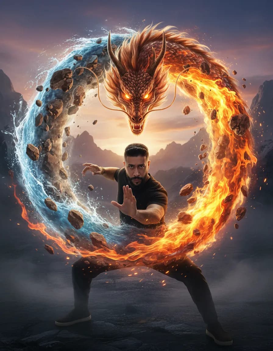 Cinematic Elemental Dragon Avatar Portrait With Hyper-Realism