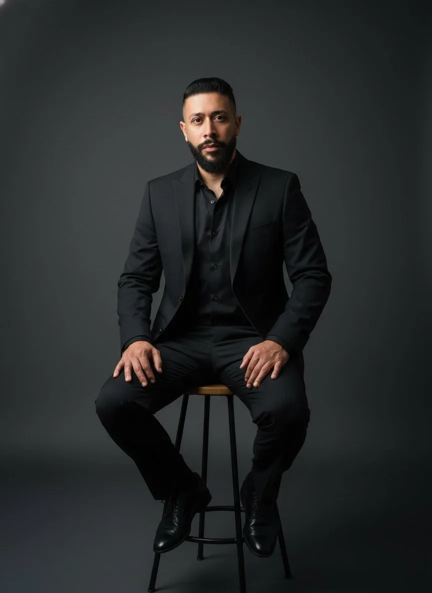 Cinematic Businessman Portrait with Elegant Attire